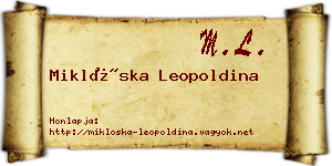 Miklóska Leopoldina névjegykártya